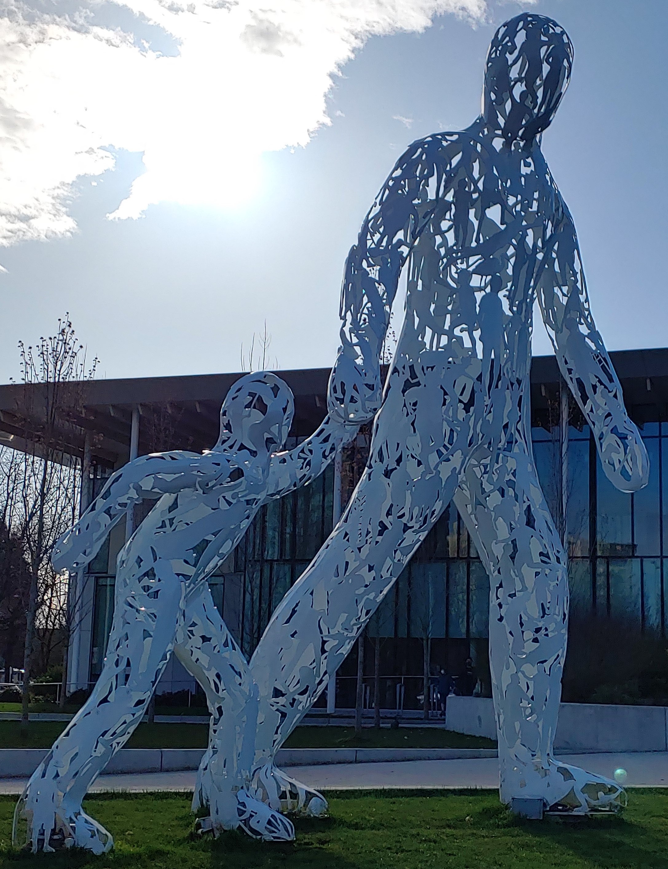 art statue of people walking